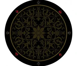 Tapis de cartes rond 60 cm noir arabesques
