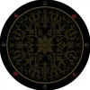 Tapis de cartes rond 100 cm noir arabesques