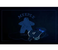Tapis de Jeu Bureau Gaming 100 x 60 cm Meeple bleu gamer