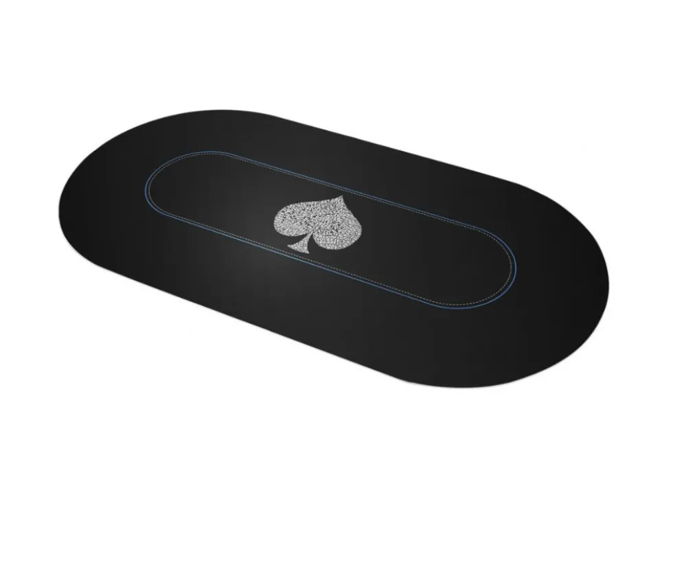 Tapis de jeu Poker 120 x 60 cm Ovale noir Typo Spade