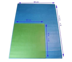Tapis jeu recto bleu- verso vert Megamat hexagone effaçable plateau 122 x 88 cm