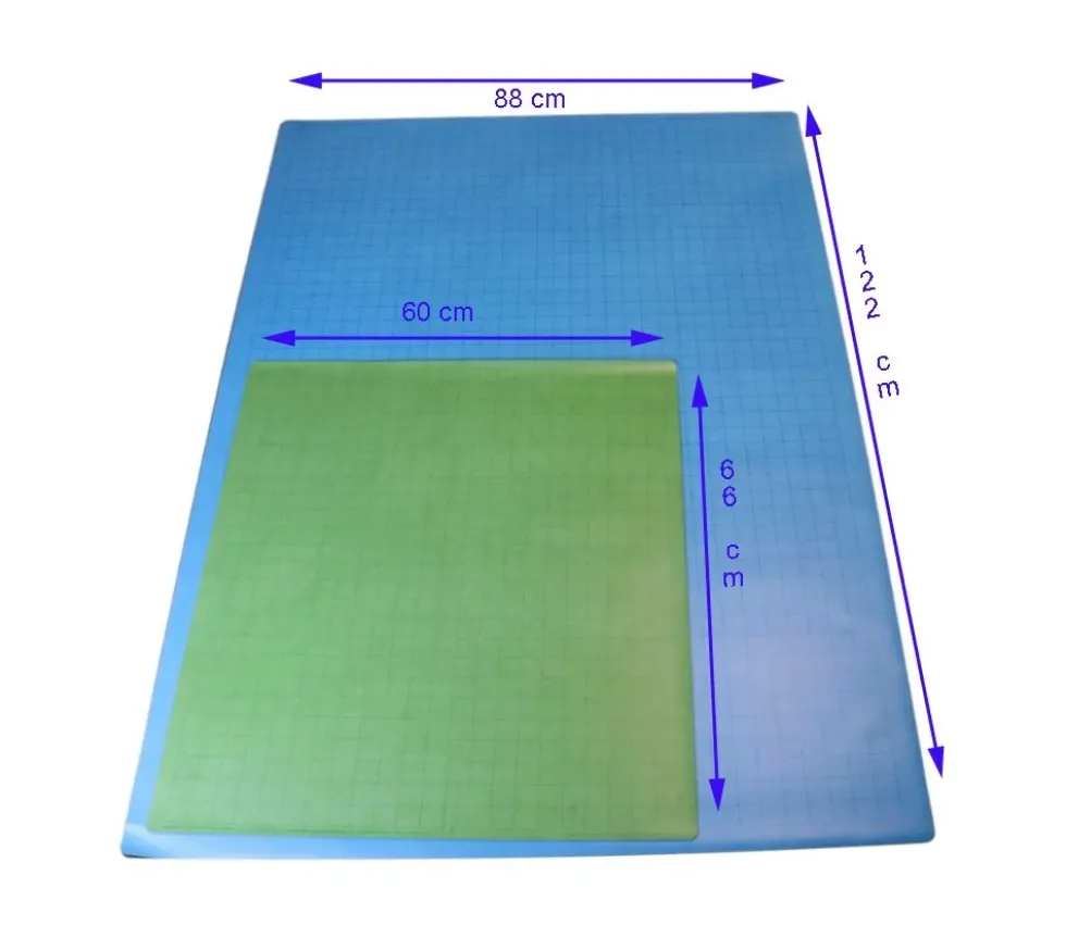 Tapis jeu recto-verso Bleu/Vert Megamat carré effaçable plateau 122 x 88 cm
