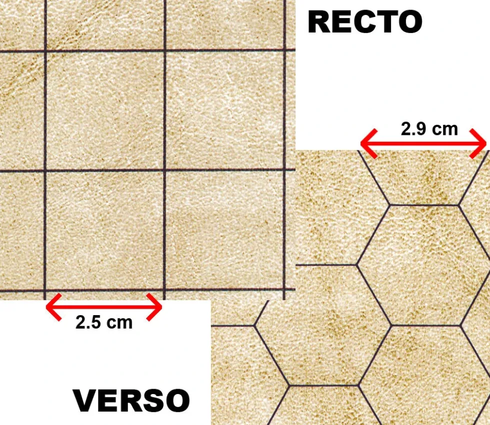Tapis jeu recto-verso Sable Megamat carré et hexagone effaçable plateau 122 x 88 cm