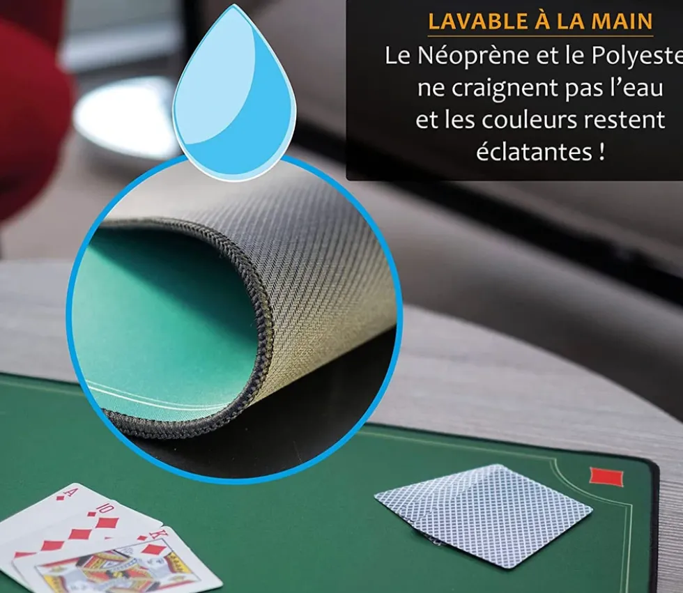 Tapis jeu Vert Belote pro - 40 x 60 cm super qualité