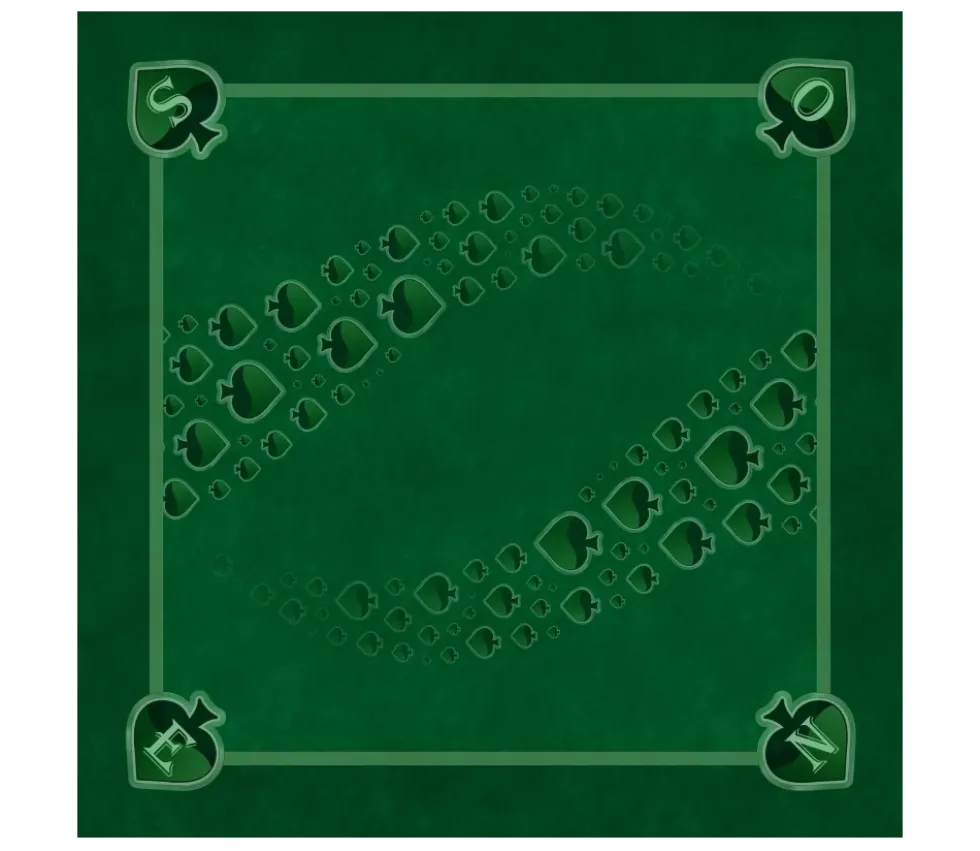 Tapis jeu 60 x 60 cm Tarot vert Pique Forest