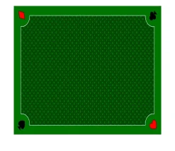 Tapis jeu 70 x 60 cm Vert Classique 4 coins : Pique coeur trèfle carreau