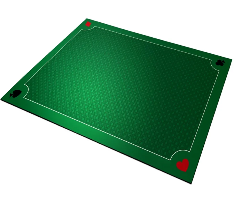 Tapis jeu 70 x 60 cm Vert Classique 4 coins : Pique coeur trèfle carreau