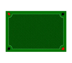 Tapis jeu 40 x 60 cm Vert Classique 4 coins : Pique coeur trèfle carreau