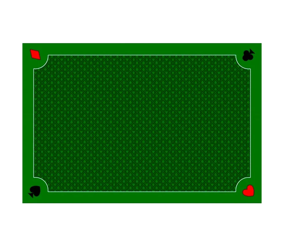 Tapis jeu 40 x 60 cm Vert Classique 4 coins : Pique coeur trèfle carreau