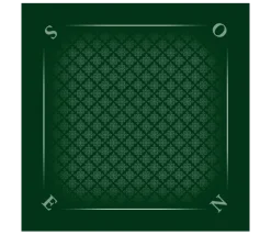 Tapis jeu 60 x 60 cm vert tramé Tarot