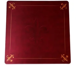 Tapis Tarot premium rouge Fleur de Lys 60 cm contour galonné