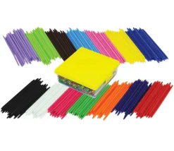300 tiges pour jeux et comptage de 12,8 cm en plastique coloré