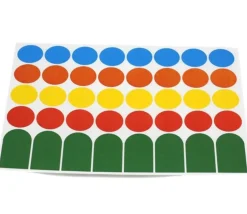 40 étiquettes 24 mm rondes autocollantes colorées pastilles en 5 couleurs