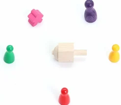 Toupie hexagonale 6 faces neutres - toton 4 cm