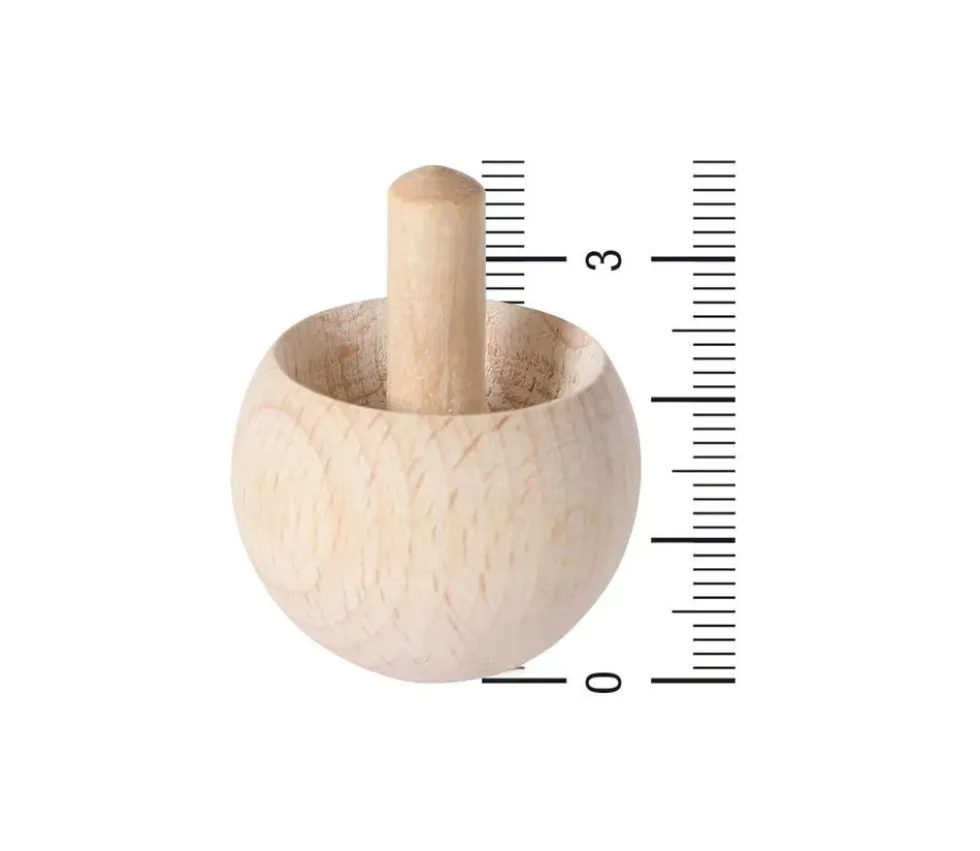Toupie pirouette en bois naturel qui se retourne 3 x 3.5 cm