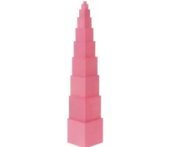 Tour Rose Montessori - 10 cubes en bois