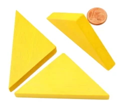 Triangle rectangle isocèle jaune 67 x 47 x 8 mm en bois