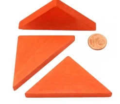 Triangle rectangle isocèle orange 67 x 47 x 8 mm en bois