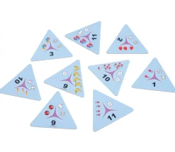 Tri-dominos de 1 à 12 - chiffres, points et objets
