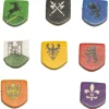 8 Tuiles blasons chevaliers - écussons 15 x 18 mm