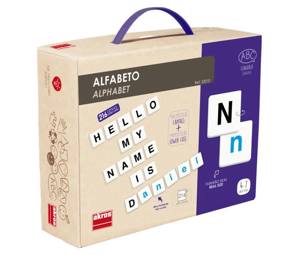 216 tuiles Lettres alphabet pour jeux et activités éducatives