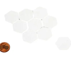 20 Tuiles 25 mm hexagones jetons épais blancs