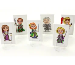 6 Tuiles personnages "chevalerie" 24 x 40 mm