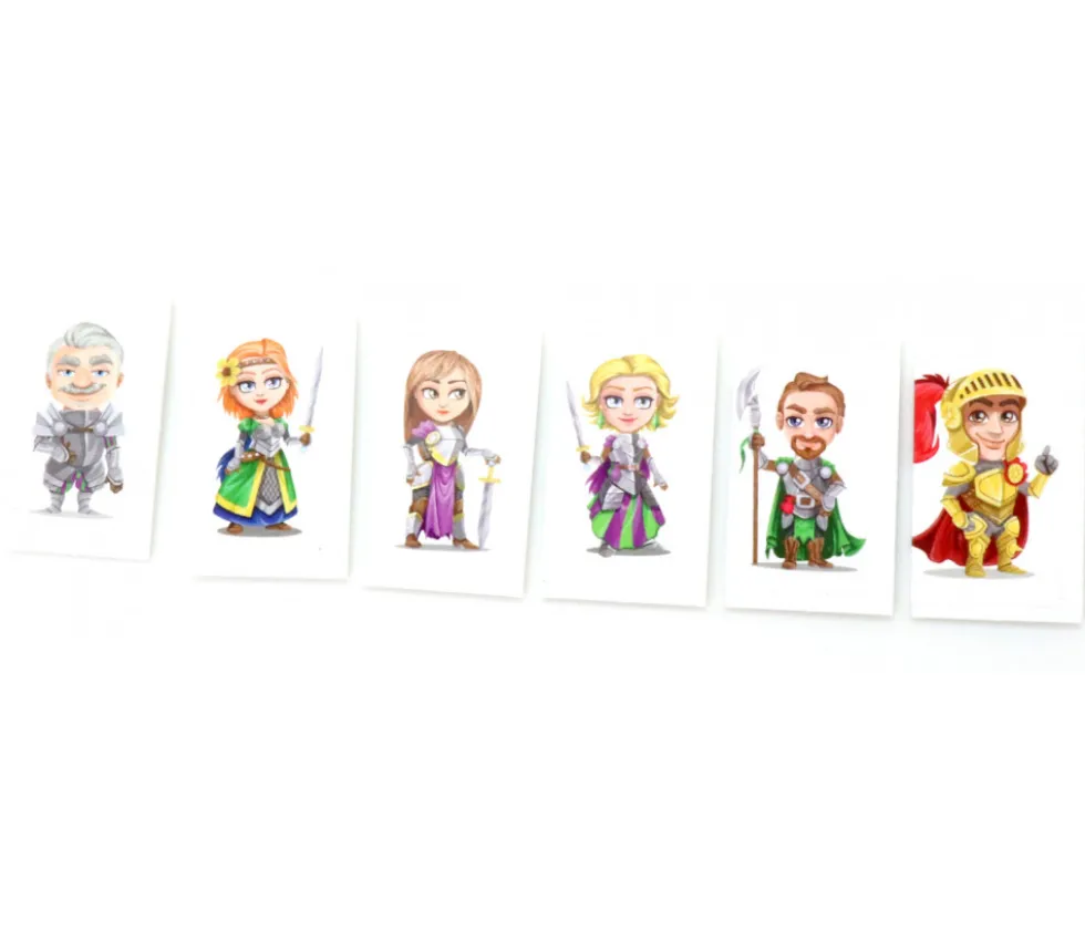 6 Tuiles personnages "chevalerie" 24 x 40 mm