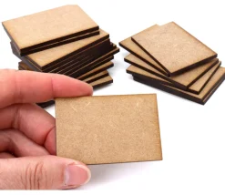 20 tuiles rectangles 6 x 4 cm en bois MDF brut