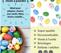 Œuf plastique blanc - oeuf à décorer 6.4 cm
