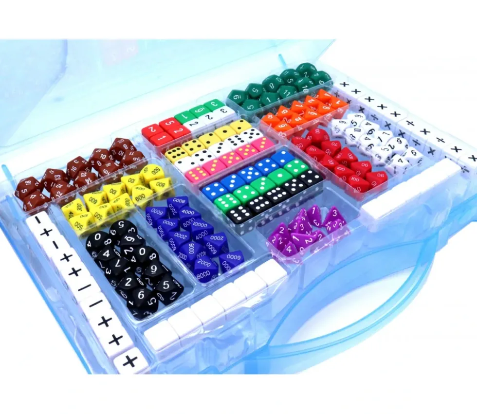 Valisette 162 dés à jouer pour mathématiques