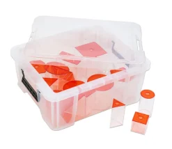 17 volumes géométriques plastique translucide 5.6 cm - Solides à remplir